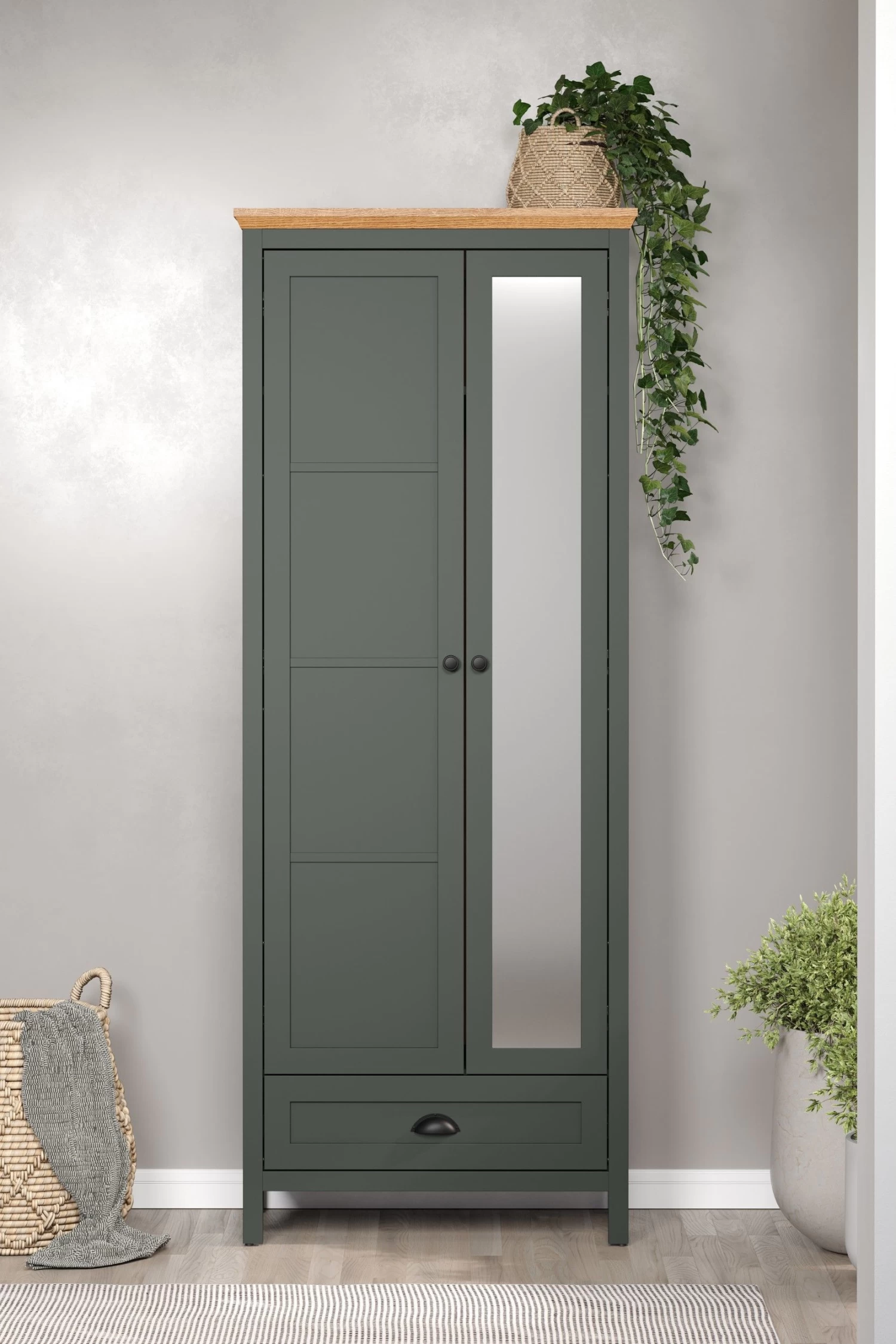 Kledingkast Stanton | 77 X 39 X 198 Cm | Evoke Oak-design 4 Kledingkast Stanton | 77 X 39 X 198 Cm | Evoke Oak-design - Afbeelding 2