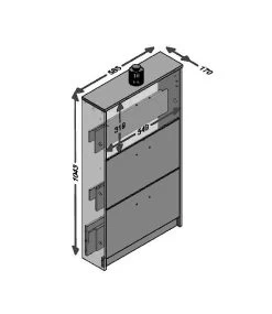 FMD Schoenenkast Step 3 Laden - Eik -Songmics Winkel Step 3 4a4b