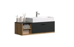 Wastafel Met Onderkast Synnax | 120 X 45 X 48 Cm | Anthracite Oak -Songmics Winkel Synnax BD 2134 332 84 dynamisch D Freisteller 20230315 1e3e