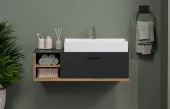 Wastafel Met Onderkast Synnax | 120 X 45 X 48 Cm | Anthracite Oak -Songmics Winkel Synnax BD 2134 332 84 frontal D 20230511 2d0b