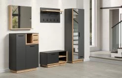 Garderobeset Synnax | Wandkapstok, Bank, Spiegel, Kolom- En Bijzetkast | Anthracite Oak -Songmics Winkel Synnax GD 2134 911 84 dynamisch 20230306 ea8b