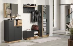 Garderobeset Synnax | Wandkapstok, Bank, Spiegel, Kolom- En Bijzetkast | Anthracite Oak -Songmics Winkel Synnax GD 2134 911 84 dynamisch D 20230306 0c49