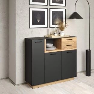 Dressoir Synnax | 128 X 40 X 113 | Anthracite Oak 5 Dressoir Synnax | 128 X 40 X 113 | Anthracite Oak - Afbeelding 3
