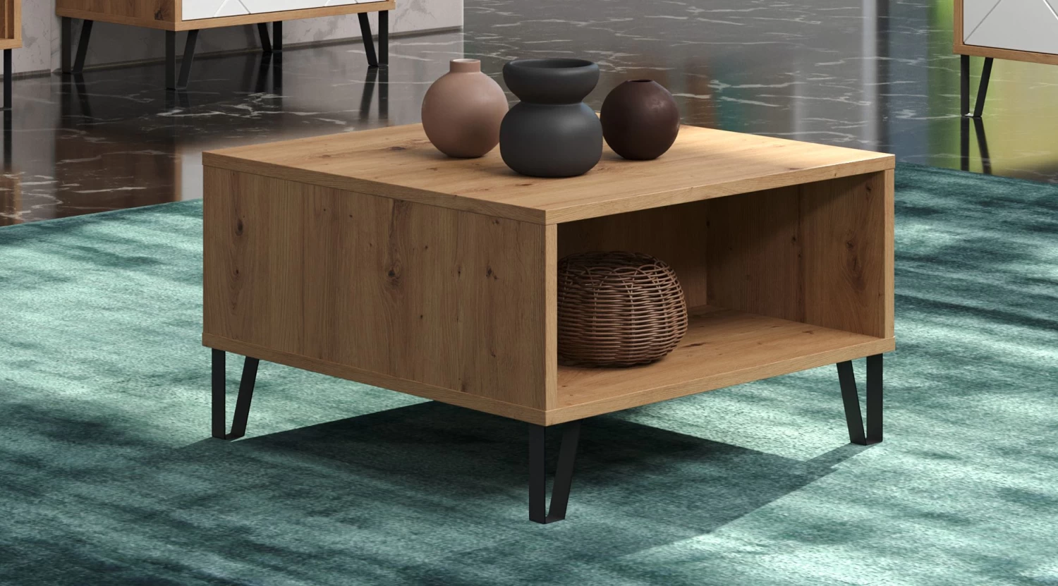 Salontafel Touch | Met Opbergruimte | 60 X 60 X 37 Cm | Eikenhouten Kleur 9 Salontafel Touch | Met Opbergruimte | 60 X 60 X 37 Cm | Eikenhouten Kleur - Afbeelding 7