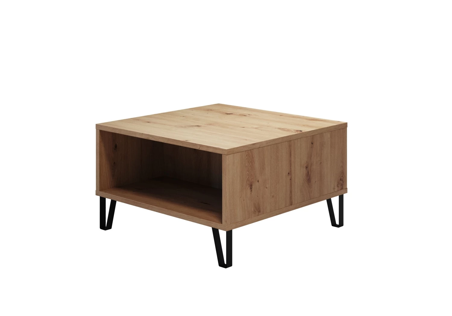 Salontafel Touch | Met Opbergruimte | 60 X 60 X 37 Cm | Eikenhouten Kleur 4 Salontafel Touch | Met Opbergruimte | 60 X 60 X 37 Cm | Eikenhouten Kleur - Afbeelding 2