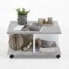 FMD Salontafel Met Wieltjes Twiggy - Beton/hoogglans Wit -Songmics Winkel Twin 1 Beton LA Wei Edelglanz frontal 330c
