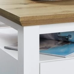 Universal Salontafel | 70 X 70 X 46 Cm | Wit Melamine | Ambachtelijk Eikenhouten Kleur -Songmics Winkel Universal CT 1100 149 07 Detail Absetzung 20200319 fb74