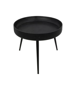 Bijzettafel Ventura ø50cm Mangohout/ijzer - Zwart -Songmics Winkel VENTURA50BL 3 156e