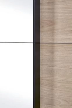 Kledingkast Lavio 253cm Met Spiegel - Eikdecor/zwart -Songmics Winkel VIOLA KL3S detai fee5