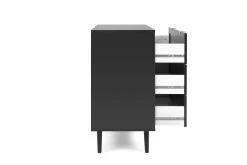 Ladekast Daka 80cm 3 Lades - Zwart/natuur -Songmics Winkel Vienna 03A Schubladen Kommode seite offen f7e6