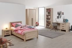 Eenpersoonsbed Lavio 90x200cm - Eikdecor/zwart -Songmics Winkel Viola Kinder 2D 674c