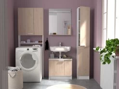Toilet- & Wasmachinekast Wessel - Eik/wit 13 Toilet- & Wasmachinekast Wessel - Eik/wit -Songmics Winkel WOODY ambiance 2 18f6