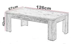 Salontafel Warschau 126x67 - Eik