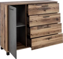 Commode Kalas 125cm Met 1 Deur & 4 Lades - Bruin/grijs -Songmics Winkel a37e7e30 61d8 57ed b6b8 4475bc09ba01 08d4