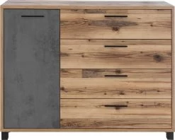 Commode Kalas 125cm Met 1 Deur & 4 Lades - Bruin/grijs -Songmics Winkel d52fb401 339a 5656 87bc f63cd634272c c20b