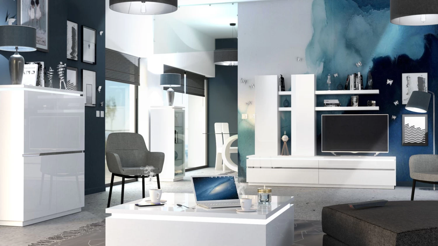 Wandkast Elif Met 2 Legplanken - Hoogglans Wit 6 Wandkast Elif Met 2 Legplanken - Hoogglans Wit - Afbeelding 4