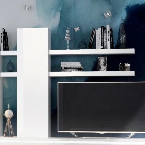 Wandkast Elif Met 2 Legplanken - Hoogglans Wit 3 Wandkast Elif Met 2 Legplanken - Hoogglans Wit