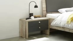 Nachtkastje Moleskin Met 2 Lades - Antraciet/old Style -Songmics Winkel s l1600 2 2620