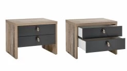 Nachtkastje Moleskin Met 2 Lades - Antraciet/old Style -Songmics Winkel s l1600 3 8e3d