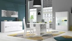 Eetkamerstoel Siola - Wit -Songmics Winkel spirit table buffet 3po vitrine f6a9