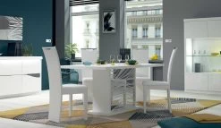 Eetkamerstoel Siola - Wit -Songmics Winkel spirit table chaise 8354